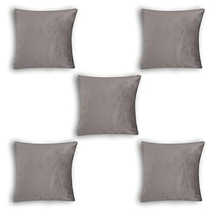 sofa cushion covers home decor item cushion cover pillow case for living room bedroom hall couch amp office decorative velvet solid plain cushion covers grey set of 5 16 x 16 inch