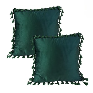 sofa cushion covers home decor item cushion cover pillow case for living room bedroom hall couch amp office decorative velvet solid plain dark green set of 2 16 x 16 inch