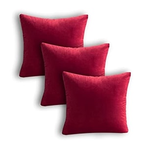 sofa cushion covers home decor item cushion cover pillow case for living room bedroom hall couch amp office decorative velvet solid plain cushion covers maroon set of 3 18 x 18 inch