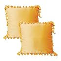 Sofa Cushion Covers, Home Decor Item Cushion Cover, Pillow Case for Living Room Bedroom Hall, Couch&amp;Office Decorative, Velvet Pillow Solid Plain Cushion Covers Dark Yellow, Set of 2 (16 x 16 inch)