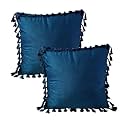 Sofa Cushion Covers, Home Decor Item Cushion Cover, Pillow Case for Living Room Bedroom Hall, Couch&amp;Office Decorative, Velvet Pillow Solid Plain Cushion Covers Dark Blue, Set of 1 (14 x 14 inch)