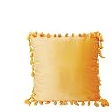 Sofa Cushion Covers, Home Decor Item Cushion Cover, Pillow Case for Living Room Bedroom Hall, Couch&amp;Office Decorative, Velvet Pillow Solid Plain Cushion Covers Dark Yellow, Set of 1 (16 x 16 inch)