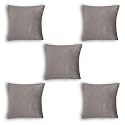 Sofa Cushion Covers, Home Decor Item Cushion Cover, Pillow Case for Living Room Bedroom Hall, Couch&Office Decorative, Velvet Pillow Solid Plain Cushion Covers Grey, Set of 5 (14 x 14 inch)