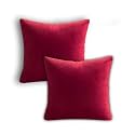 Sofa Cushion Covers, Home Decor Item Cushion Cover, Pillow Case for Living Room Bedroom Hall, Couch&Office Decorative, Velvet Pillow Solid Plain Cushion Covers Maroon, Set of 2 (18 x 18 inch)