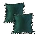 Sofa Cushion Covers, Home Decor Item Cushion Cover, Pillow Case for Living Room Bedroom Hall, Couch&amp;Office Decorative, Velvet Pillow Solid Plain Cushion Covers Dark Green, Set of 1 (16 x 16 inch)