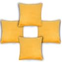 Sofa Cushion Covers, Home Decor Item Cushion Cover, Pillow Case for Living Room Bedroom Hall, Couch &amp; Office Decorative, Velvet Solid Plain Cushion Covers Yellow, Set of 4 (14 x 14 Inch)