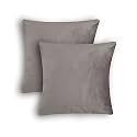Sofa Cushion Covers, Home Decor Item Cushion Cover, Pillow Case for Living Room Bedroom Hall, Couch&amp;Office Decorative, Velvet Pillow Solid Plain Cushion Covers Grey, Set of 2 (18 x 18 inch)