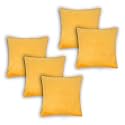 Sofa Cushion Covers, Home Decor Item Cushion Cover, Pillow Case for Living Room Bedroom Hall, Couch&amp;Office Decorative, Velvet Pillow Solid Plain Cushion Covers Yellow, Set of 5 (14 x 14 inch)