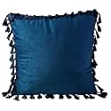Sofa Cushion Covers, Home Decor Item Cushion Cover, Pillow Case for Living Room Bedroom Hall, Couch&amp;Office Decorative, Velvet Pillow Solid Plain Cushion Covers Dark Blue, Set of 1 (16 x 16 inch)
