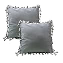 Sofa Cushion Covers, Home Decor Item Cushion Cover, Pillow Case for Living Room Bedroom Hall, Couch&amp;Office Decorative, Velvet Pillow Solid Plain Cushion Covers Dark Grey, Set of 2 (14 x 14 inch)