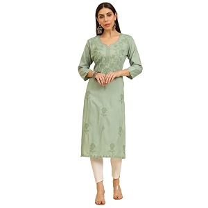 Womens Chikankari-Lucknowi Embroidered Work 3 4