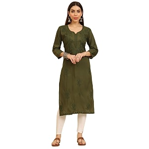 Womens Chikankari-Lucknowi Embroidered Work 3 4