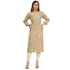 Womens Chikankari-Lucknowi Embroidered Work 3 4