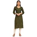 Women39s Chikankari-Lucknowi Embroidered Work 34 Sleeve