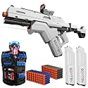 SOFITEN Toy Gun Automatic Sniper Rifle Tactical Vest Toy Foam Blaster with Flashlight Foldable Stock The Shooting Activity Game for Kids Age 8-12 Gifts for Birthday Xmas