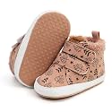 SOFMUO Baby Boys Girls High Top Ankle PU Leather Sneakers Soft Rubber Sole Infant Moccasins Newborn Oxford Loafers Anti-Slip Toddler Wedding Uniform Dress Shoes