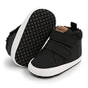 SOFMUO Baby Boys Girls High Top Ankle PU Leather Sneakers Soft Rubber Sole Infant Moccasins Newborn Oxford Loafers Anti-Slip Toddler Wedding Uniform Dress Shoes