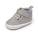 SOFMUO Baby Boys Girls High Top Ankle PU Leather Sneakers Soft Rubber Sole Infant Moccasins Newborn Oxford Loafers Anti-Slip Toddler Wedding Uniform Dress Shoes