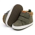SOFMUO Baby Boys Girls High Top Ankle PU Leather Sneakers Soft Rubber Sole Infant Moccasins Newborn Oxford Loafers Anti-Slip Toddler Wedding Uniform Dress Shoes