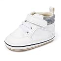 SOFMUO Baby Boys Girls High Top Ankle PU Leather Sneakers Soft Rubber Sole Infant Moccasins Newborn Oxford Loafers Anti-Slip Toddler Wedding Uniform Dress Shoes