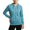 Sofra Women's Thin Cotton Zip Up Hoodie Jacket