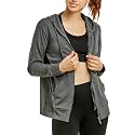 Sofra Women's Thin Cotton Zip Up Hoodie Jacket