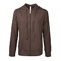Sofra Women's Thin Cotton Zip Up Hoodie Jacket