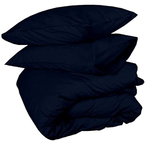 sofrito duvetcomforter cover set - double - 9134x10134 - inches with 2 pillow covers 1834x2834 - inches- navy blue