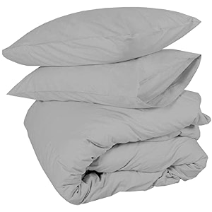 sofrito duvetcomforter cover set - double - 9134x10134 - inches with 2 pillow covers 1834x2834 - inches- silver grey