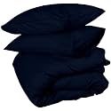 Sofrito Duvet/Comforter Cover Set - (Double - 91"x101" - inches) with 2 Pillow Covers (18"x28" - inches)- Navy Blue