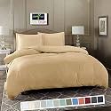 Sofrito Duvet/Comforter Cover Set - (Double - 91"x101" - inches) with 2 Pillow Covers (18"x28" - inches)- Desert Beige