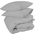 Sofrito Duvet/Comforter Cover Set - (Double - 91"x101" - inches) with 2 Pillow Covers (18"x28" - inches)- Silver Grey