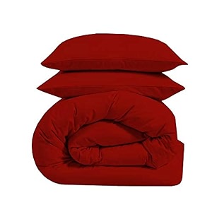 sofrito duvetcomforter cover set - single - 6134x9134 - inches with 1 pillow cover 1834x2834 - inches- maroon