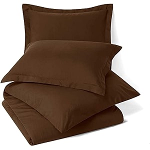 sofrito duvetcomforter cover set - single - 6134x9134 - inches with 1 pillow cover 1834x2834 - inches- coffee brown