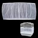 Soft Airy Bird Cage Net Cover, Bird Cage Seed Catcher, Skirt Guard Gauze Birdcage Mesh Netting for Round Square Cages, Reuseable (White, L)