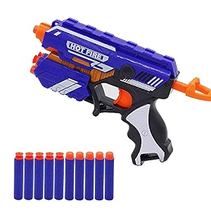 soft bullet gun for kids pull back toyy blaster with 10 soft foam bullets safe shooting target play toy outdoor amp indoor role play toy for boys amp girls birthday gift