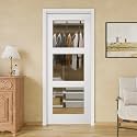 32x80 Sliding Pocket Door,3-Lite Clear Glass Doors,Pantry Door,Room Doors