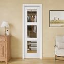 18x80 Sliding Pocket Door,3-Lite Clear Glass Doors,Pantry Door,Room Doors