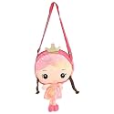 Soft Fabric Doll Shape Sling Cross Body Bag for Kids Girls Nursery Travelling Picnic Backpack for Kids Girls Soft Plush Material Zipper (Color: Pink Size : 15 x 18 cm)
