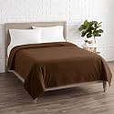 Soft Fleece Blanket for Double Bed, Mild Winter, Traveling Blanket, Warm Bedsheets, All Seasons Blanket, Micro Mink | Lightweight Double Bed Blanket for Home, 220×220 cm (Brown)