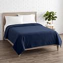 Soft Fleece Blanket for Double Bed, Mild Winter, Traveling Blanket, Warm Bedsheets, All Seasons Blanket, Micro Mink | Lightweight Double Bed Blanket for Home, 220×220 cm (Blue)