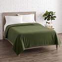 Soft Fleece Blanket for Double Bed, Mild Winter, Traveling Blanket, Warm Bedsheets, All Seasons Blanket, Micro Mink | Lightweight Double Bed Blanket for Home, 220×220 cm (Green)
