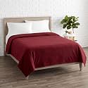 Soft Fleece Blanket for Double Bed, Mild Winter, Traveling Blanket, Warm Bedsheets, All Seasons Blanket, Micro Mink | Lightweight Double Bed Blanket for Home, 220×220 cm (Maroon)