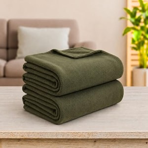 soft fleece blanket for single bed mild winter traveling blanket warm bedsheets all seasons blanket micro mink  lightweight single bed blanket for home 150220 cm green - set of 2