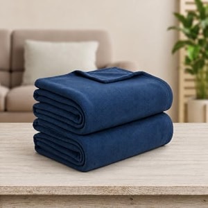 soft fleece blanket for single bed mild winter traveling blanket warm bedsheets all seasons blanket micro mink  lightweight single bed blanket for home 150220 cm blue - set of 2