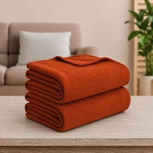 soft fleece blanket for single bed mild winter traveling blanket warm bedsheets all seasons blanket micro mink  lightweight single bed blanket for home 150220 cm rust - set of 2