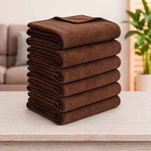 soft fleece blanket for single bed mild winter traveling blanket warm bedsheets all seasons blanket micro mink  lightweight single bed blanket for home 150220 cm brown - set of 6