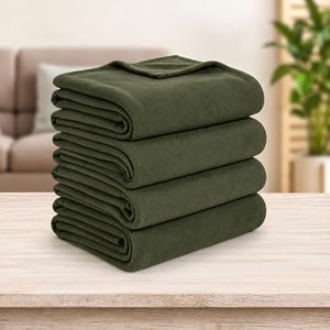 soft fleece blanket for single bed mild winter traveling blanket warm bedsheets all seasons blanket micro mink  lightweight single bed blanket for home 150220 cm green - set of 4