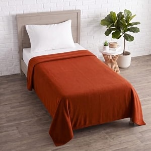soft fleece blanket for single bed mild winter traveling blanket warm bedsheets all seasons blanket micro mink  lightweight single bed blanket for home 150220 cm rust