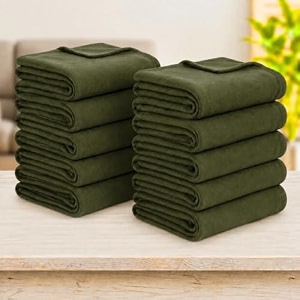 soft fleece blanket for single bed mild winter traveling blanket warm bedsheets all seasons blanket micro mink  lightweight single bed blanket for home 150220 cm green - set of 10